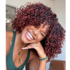 Put On & Go Red Copper Curly Bob With Bangs Human Hair Wig