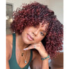 Put On & Go Red Copper Curly Bob With Bangs Human Hair Wig
