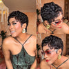 Full Lace Finger Wave Short Pixie Human Hair Wig