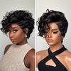 Full Lace Curly Finger Wave Short Glueless Pixie Wig