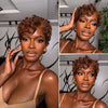 Full Lace Natural Curly Finger Wave Pixie Cut Wig 100% Human Hair