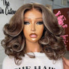 Balayage Mocha Blowout Body Wave Wig with Kinky Edges
