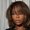 Ombre Blonde Highlight With Dark Root Layered bob Lace Wig