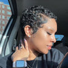 Full Lace Wave Curls Pixie Cut Wig 100% Human Hair