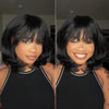 Face-Framing Layered Curtain Bangs Wavy Lace Closure Wig