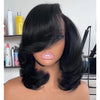 Blonde Highlights Bottle Layered Cut Wig with Side Bang