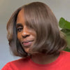 Designer Brown Layered Bob 5x5 Lace Human Hair Wig