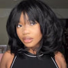 Face-Framing Layered Curtain Bangs Wavy Lace Closure Wig