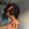Full Lace Natural Curly Finger Wave Pixie Cut Wig 100% Human Hair