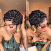 Full Lace Finger Wave Short Pixie Human Hair Wig