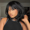 Face-Framing Layered Curtain Bangs Wavy Lace Closure Wig