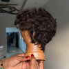 Full Lace Natural Curly Finger Wave Pixie Cut Wig 100% Human Hair