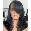 Blonde Highlights Bottle Layered Cut Wig with Side Bang