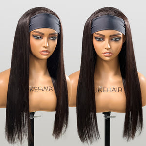 Glueless Affordable Headband Wig Human Hair Silky Straight