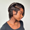 Full Lace Short Pixie Cut With Long Side Bangs Human Hair Wig