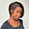 Full Lace Short Pixie Cut With Long Side Bangs Human Hair Wig