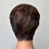 Brown Highlight Pixie Cut Wig with Bang