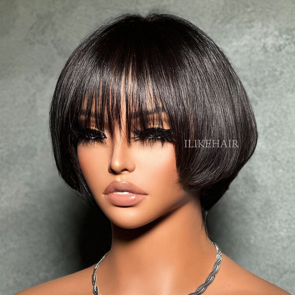 Short Fringe Bob Pixie Cut 13x4 Lace Front Wig