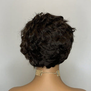 
            
                Load image into Gallery viewer, Short Pixie Cut Wave Human Hair Frontal Lace Wig
            
        
