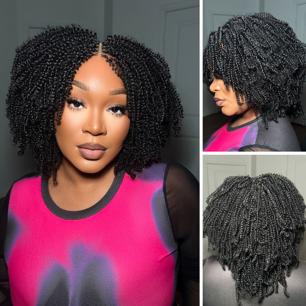 Full Lace Knotless Mini Twist Locs Bohemian Invisi Drawstring Wig