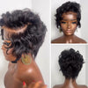 Sassy Full Lace Short Curly Pixie Cut Wig with Side Swept Waves