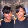 Boss Lady Side Part Layered Pixie Cuts Frontal Lace Wig