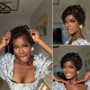 Full Lace Natural Curly Finger Wave Pixie Cut Wig 100% Human Hair