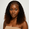 Ombre Brown Fulani hybrid curly braids 13×4 Lace 100% Human Hair Wig