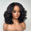 Natural Kinky Straight Layered Cut With 4C Kinky Edges Wig