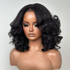 Natural Kinky Straight Layered Cut With 4C Kinky Edges Wig