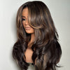 Blonde Highlights Layered Cut With Curtain Bangs Glueless Lace Wig
