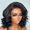 Natural Yaki Wavy Bob With Kinky Edges Wig Clearance