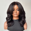 Natural Curtain Bang Yaki Wave Human Hair Wig