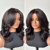 Natural Curtain Bang Yaki Wave Human Hair Wig