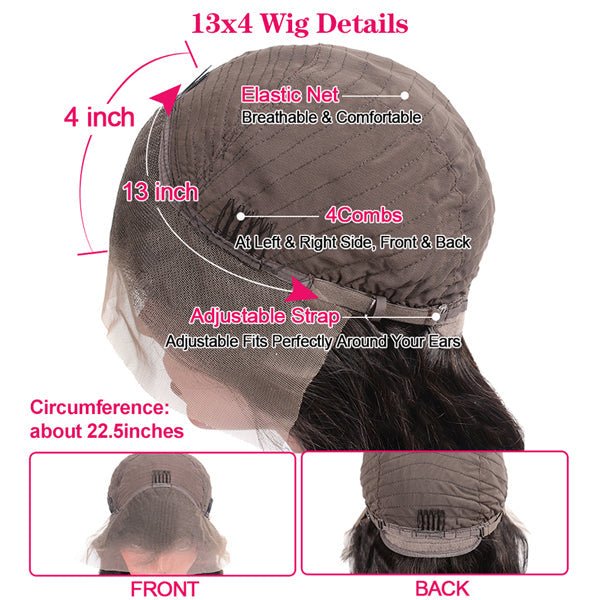 Deep Wave Human Hair HD Lace Front Wigs Natural Look Brazilian Deep Curly 13x4 Virgin Hair Frontal Wig