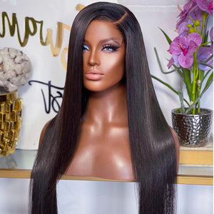 
            
                Load image into Gallery viewer, Long Straight Hair 13x4 HD Lace Frontal Wig Natural Hairline With Baby Hair 100% Virgin Human Hair Wig
            
        