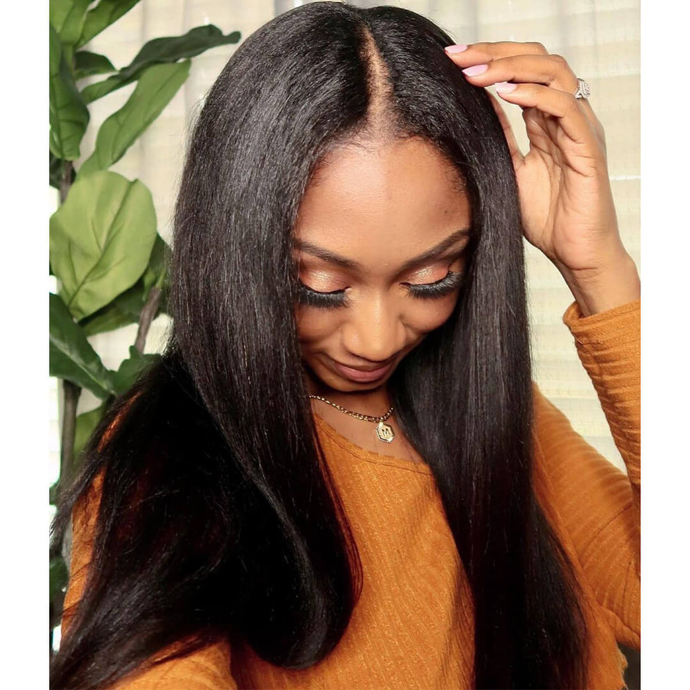 
            
                Load image into Gallery viewer, Thin Leave Out I Part Wig Yaki Coarse Straight
            
        