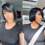 13x4 Lace Frontal Side Part Bob Wig With Oblique Bang