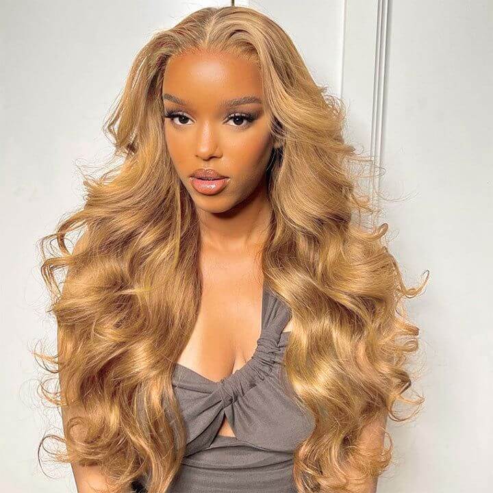 
            
                Load image into Gallery viewer, Honey Blonde Color Body Wave Glueless Lace Wig
            
        
