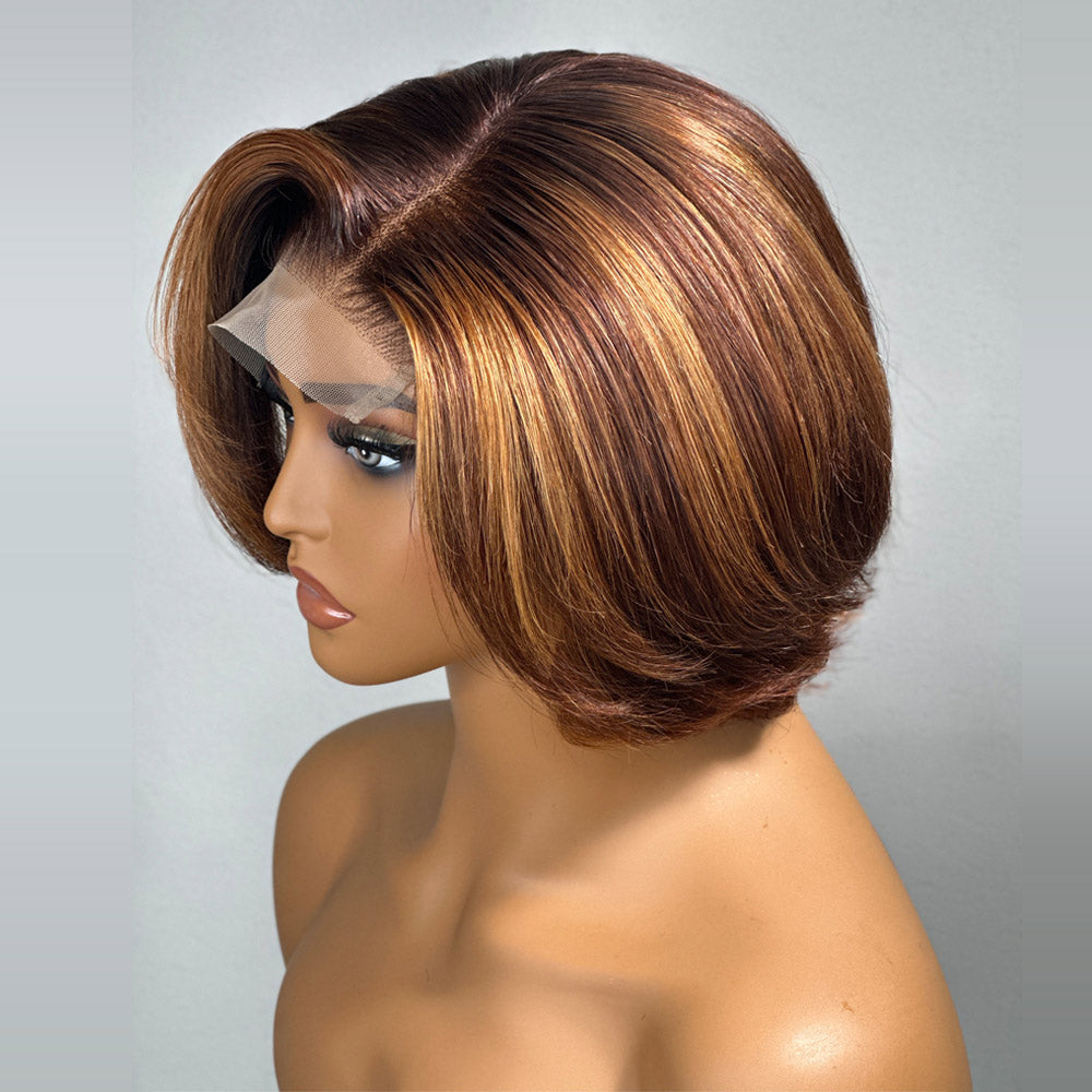 
            
                Load image into Gallery viewer, Trendy Highlight P4/27 Color Blowout Glueless Bob Wig
            
        