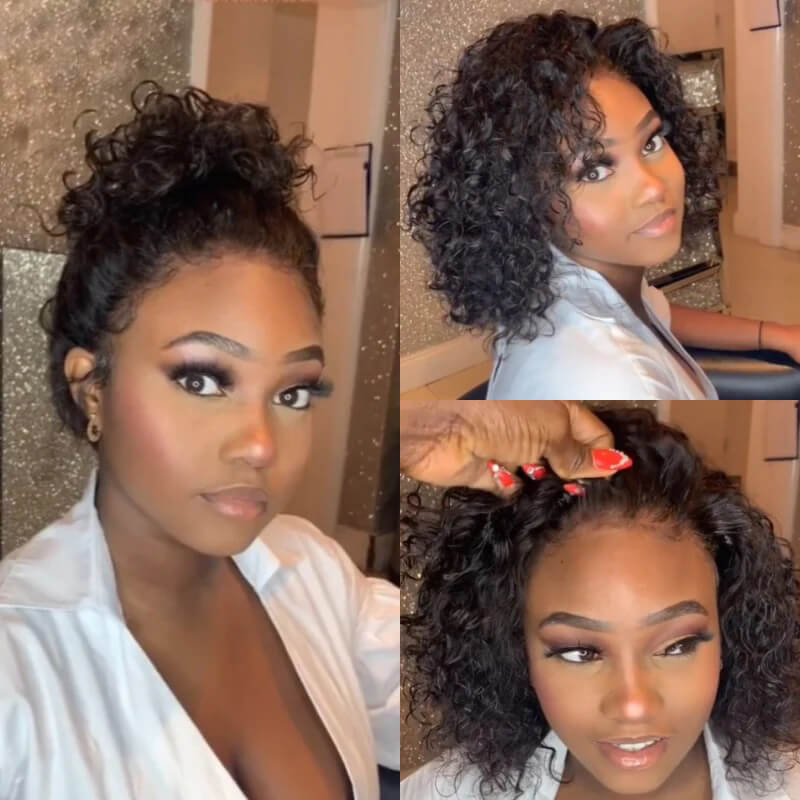 
            
                Load image into Gallery viewer, 13x4 Lace Frontal Short Kinky Curly Wig
            
        