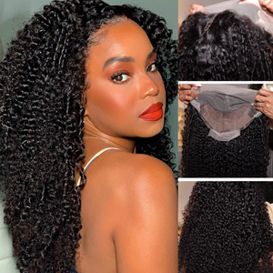 
            
                Load image into Gallery viewer, Fluffy Kinky Curly HD Transparent Lace Front Wigs 13x4/5*5 Real Human Hair Wig Pre Plucked Hairline
            
        