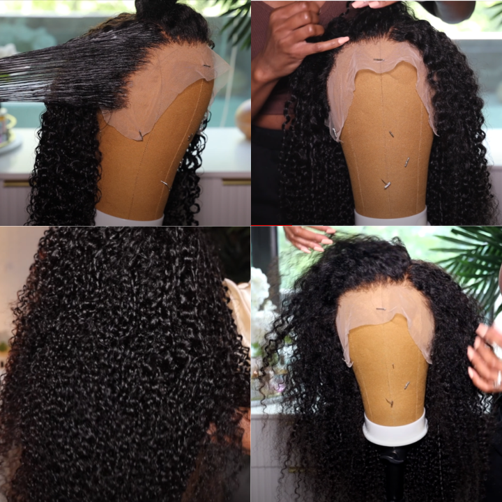 
            
                Load image into Gallery viewer, Fluffy Kinky Curly HD Transparent Lace Front Wigs 13x4/5*5 Real Human Hair Wig Pre Plucked Hairline
            
        