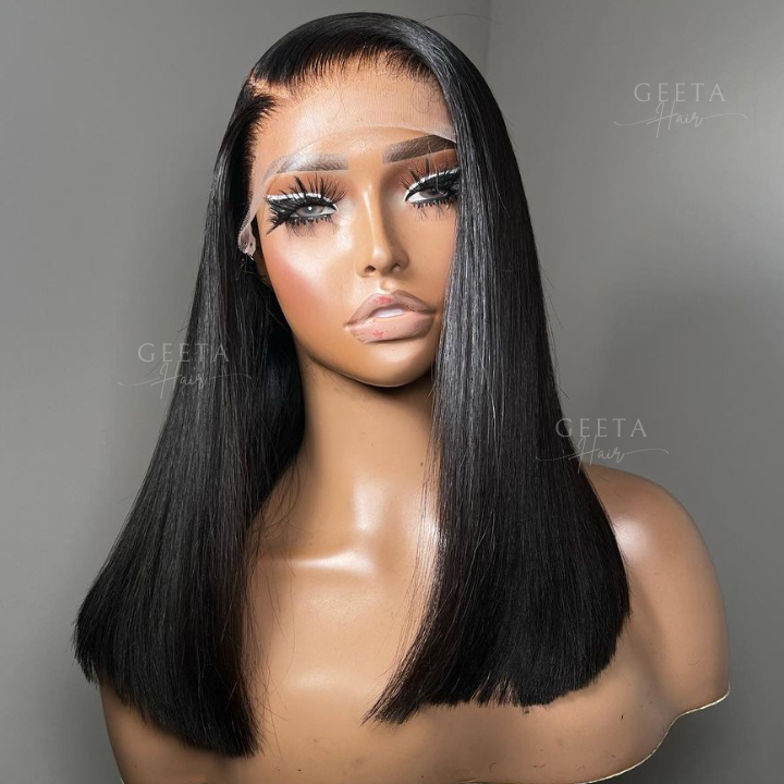 
            
                Load image into Gallery viewer, Straight Pre Plucked 13x4 HD Lace Shoulder Length Human Hair Bob Wigs
            
        