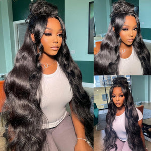 
            
                Load image into Gallery viewer, Wear &amp;amp; Go Pre Plucked Body Wave Pre Cut HD Lace Frontal Wig
            
        