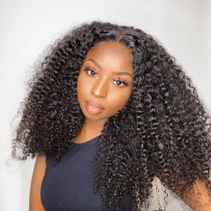 Curly 13*4 Transparent Lace Front Wigs 180% Density 15A Grade Pre-plucked