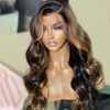 Honey Blonde Piano Highlights Body Wave HD Lace Human Hair Wig