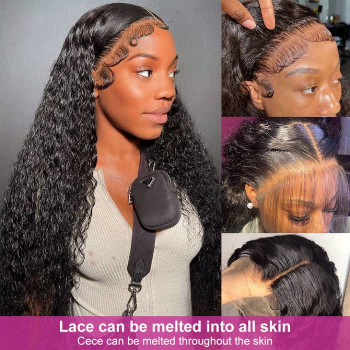 
            
                Load image into Gallery viewer, Black Curly Hair 13x4 HD Lace Front Wig 100% Virgin Human Hair Wigs Pre Plucked Hairline
            
        