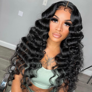 
            
                Load image into Gallery viewer, Loose Deep Wave Glueless HD Lace Human Hair Wig With Baby Hair
            
        
