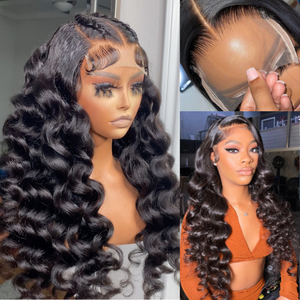 
            
                Load image into Gallery viewer, Loose Deep Wave Glueless HD Lace Human Hair Wig With Baby Hair
            
        